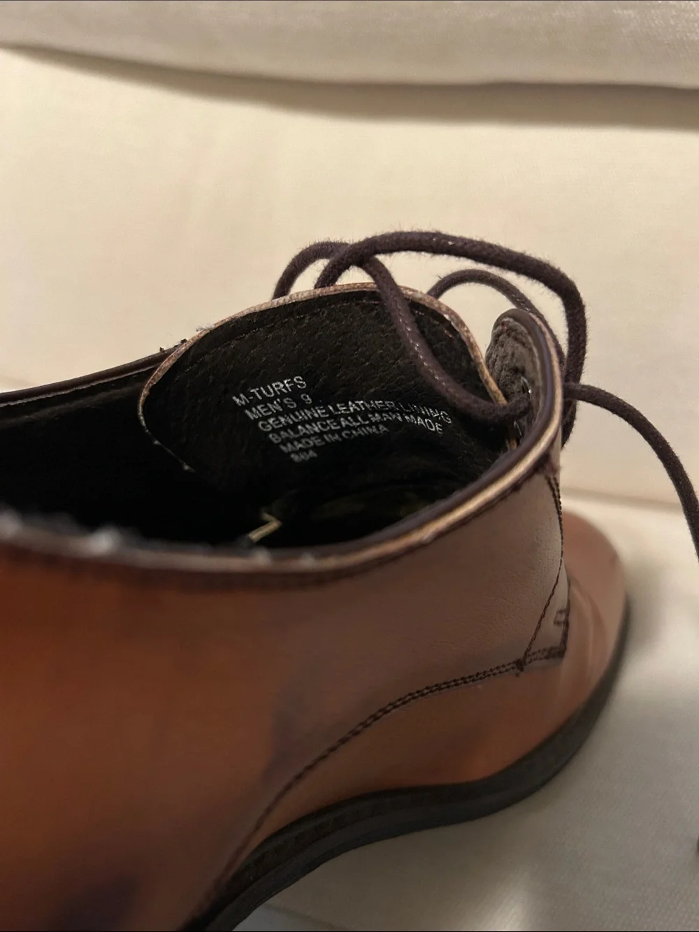 Steve Madden Tan Leather Lace-Up Oxfords